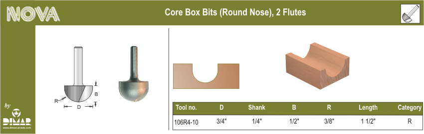 Dimar DIM-106R4-10 Core Box 3/8 Radius