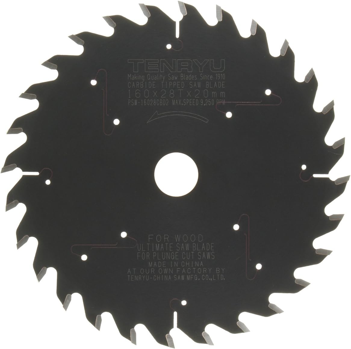 Tenryu TEN-PSW-16028CBD2 160mm x 28T Festool Wood Combination Blade