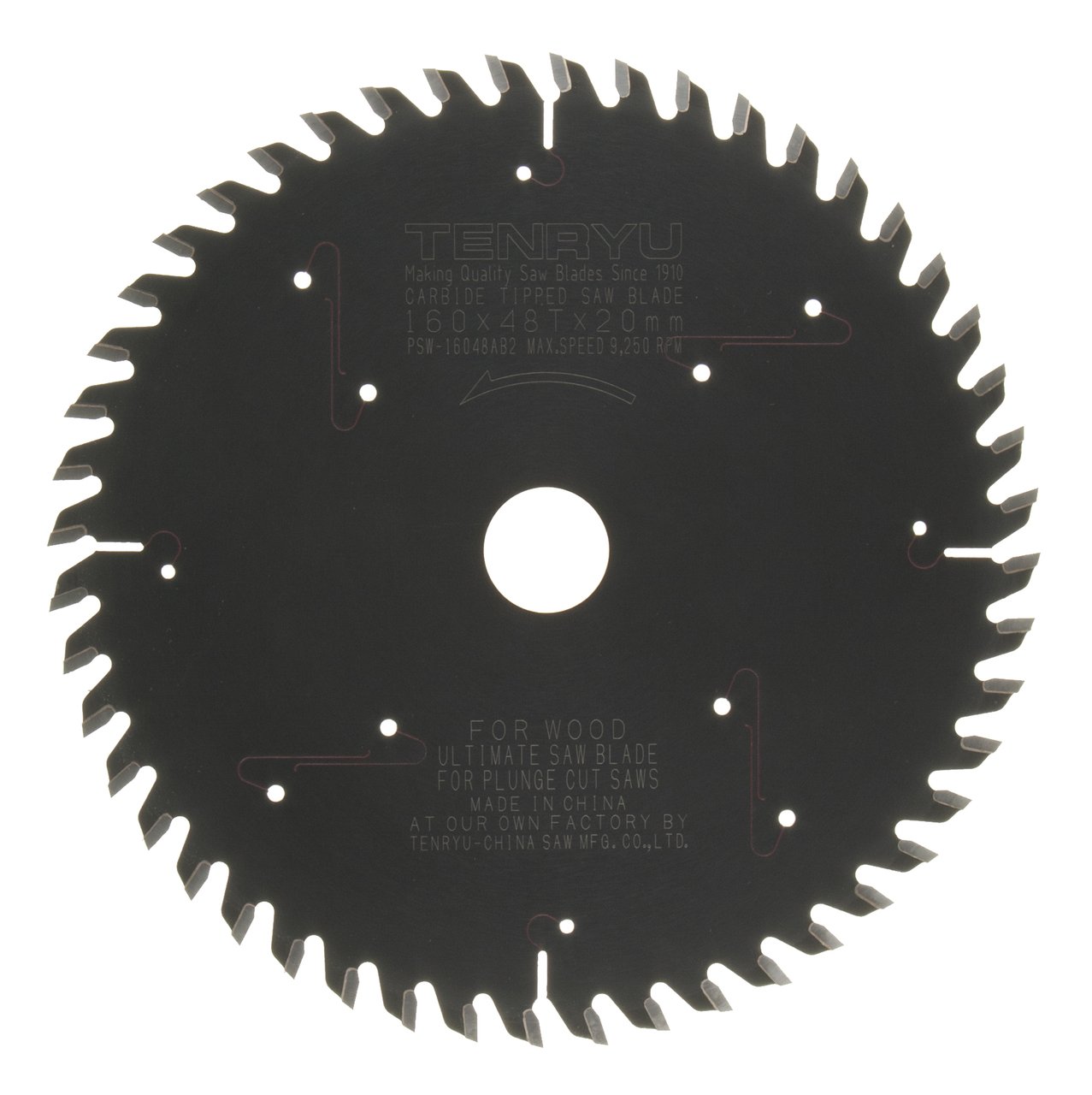 Tenryu TEN-PSW-16048AB2 160mm x 48T Festool TS55 Wood Crosscut Blade