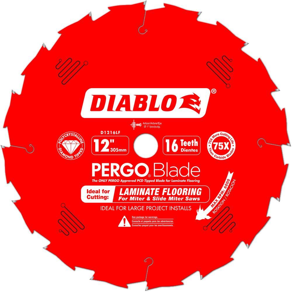 Diablo FRE-D1216LFC  12in x 16-Tooth Polycrystalline Diamond (PCD) Tipped Ultimate Flooring Blade