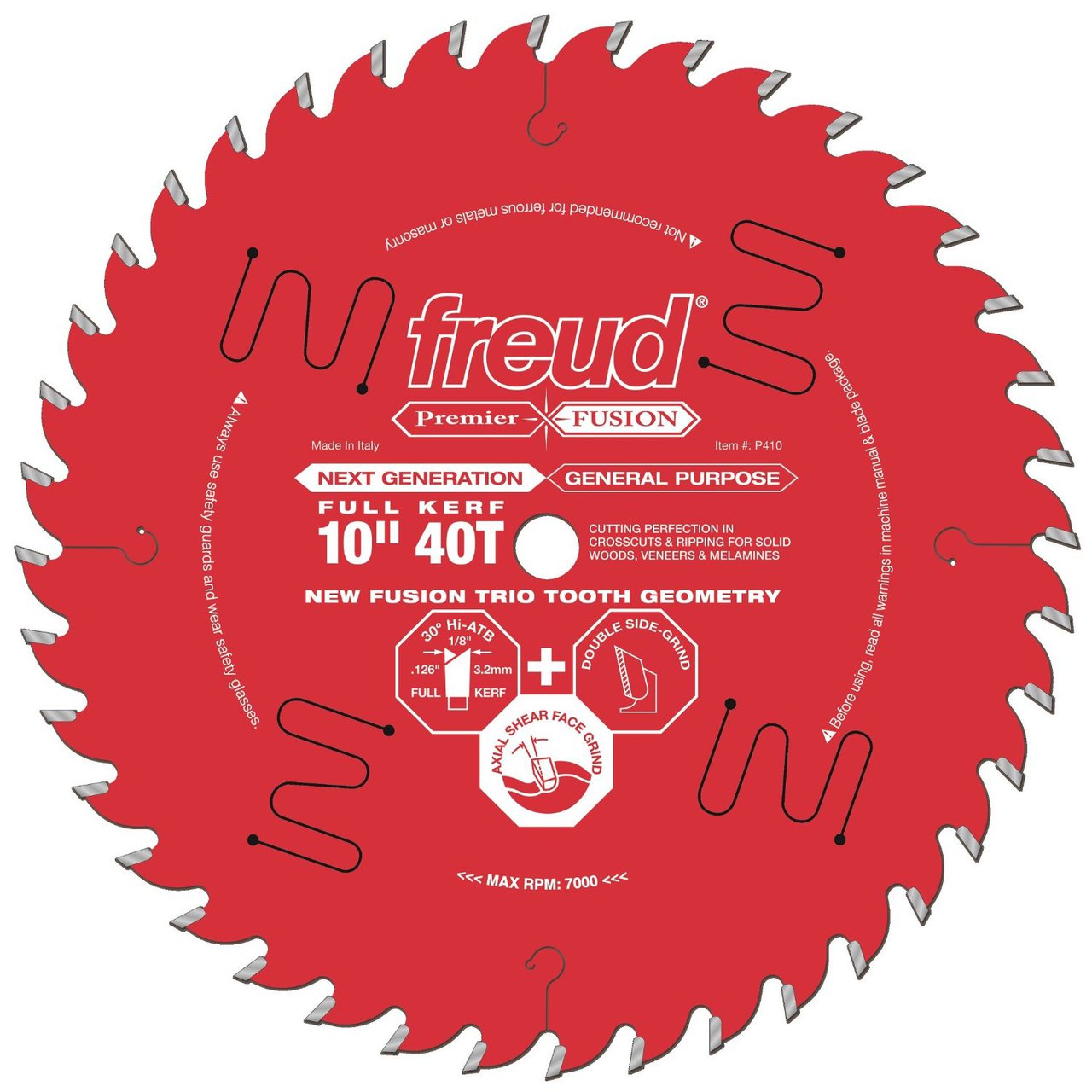 Freud FRE-P410 Premier Fusion 10" 40 Tooth Saw Blade with 5/8" Arbor  Atlas-Machinery