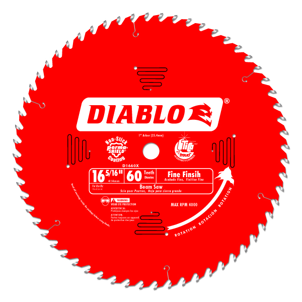 Diablo FRE-D1660X  16-5/16in X 60T Fine Finish Beam Saw Blade