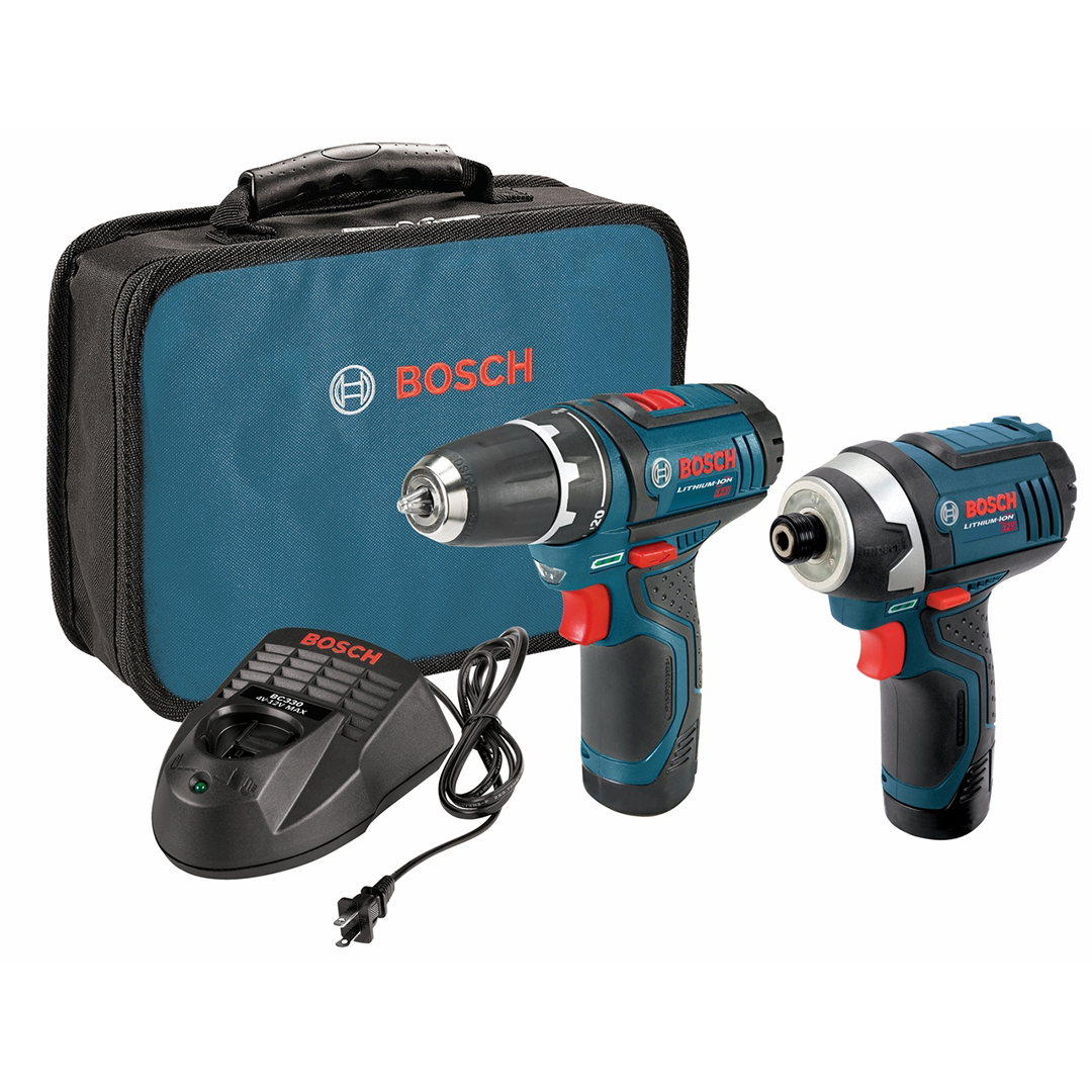Bosch BOS-CLPK22-120  12 V Max 2-Tool Lithium-Ion Cordless Combo Kit with 2x 2.0Ah Batteries