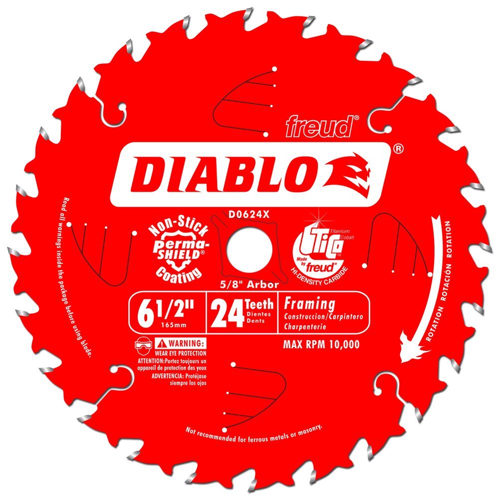 Diablo FRE-D0624A 6-1/2in x 24T Thin Kerf Saw Blade