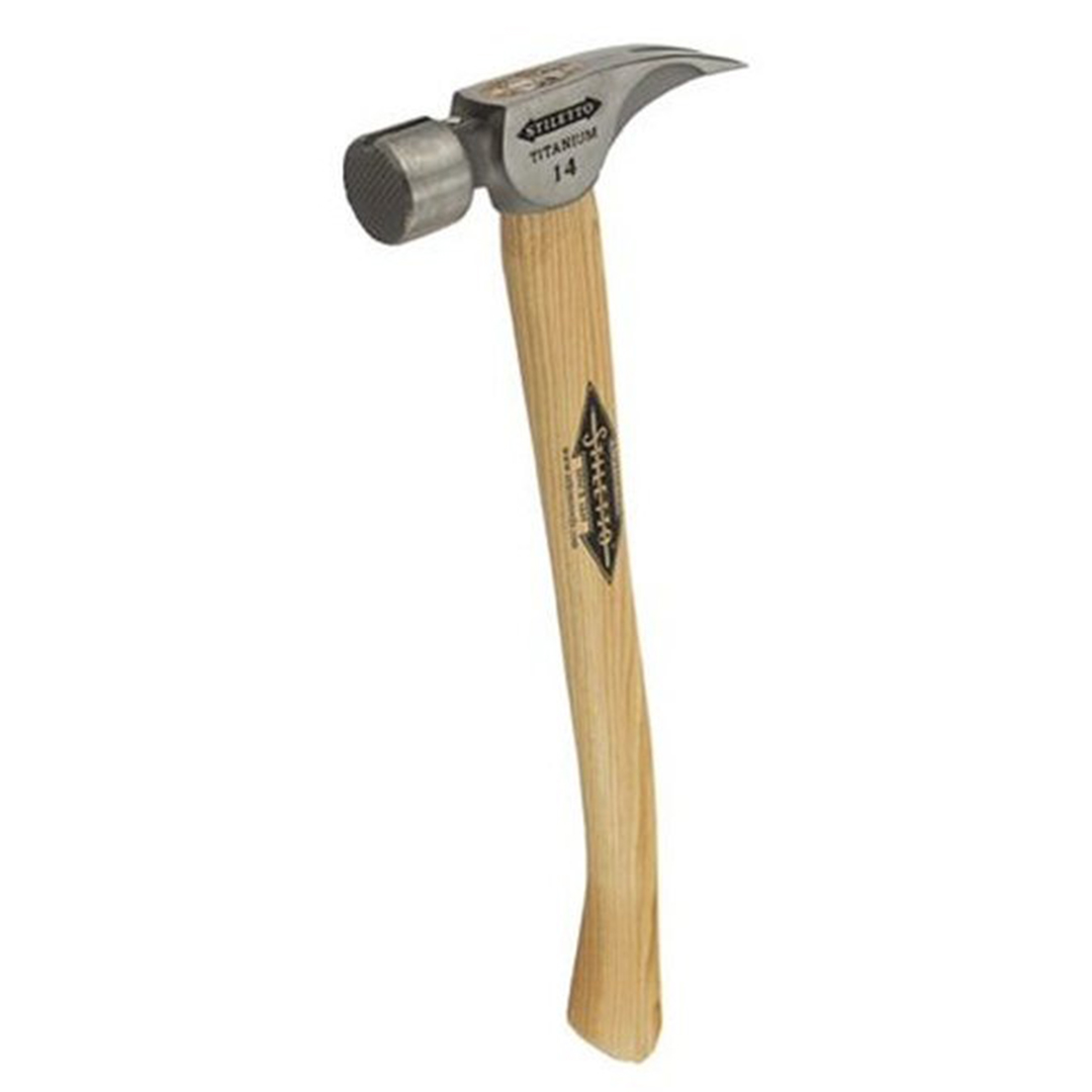 Stiletto Tool STIL-TI16SC  16oz Titanium Hammer with Smooth Face and 18in Curved Hickory Handle