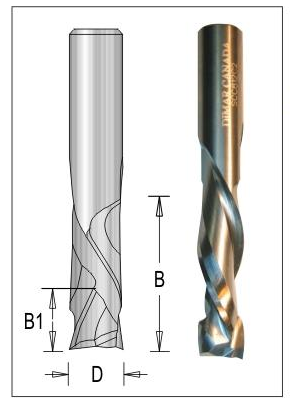 Dimar DIM-SCC8122 2 Flute Solid Carbide Spiral Compression Bit