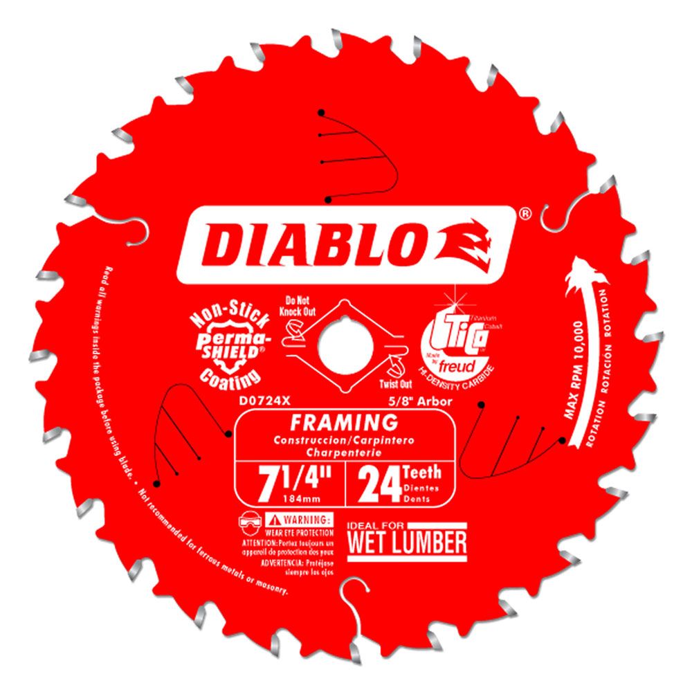 Diablo FRE-D0724A 7-1/4in X 24T ATB Framing Saw Blade