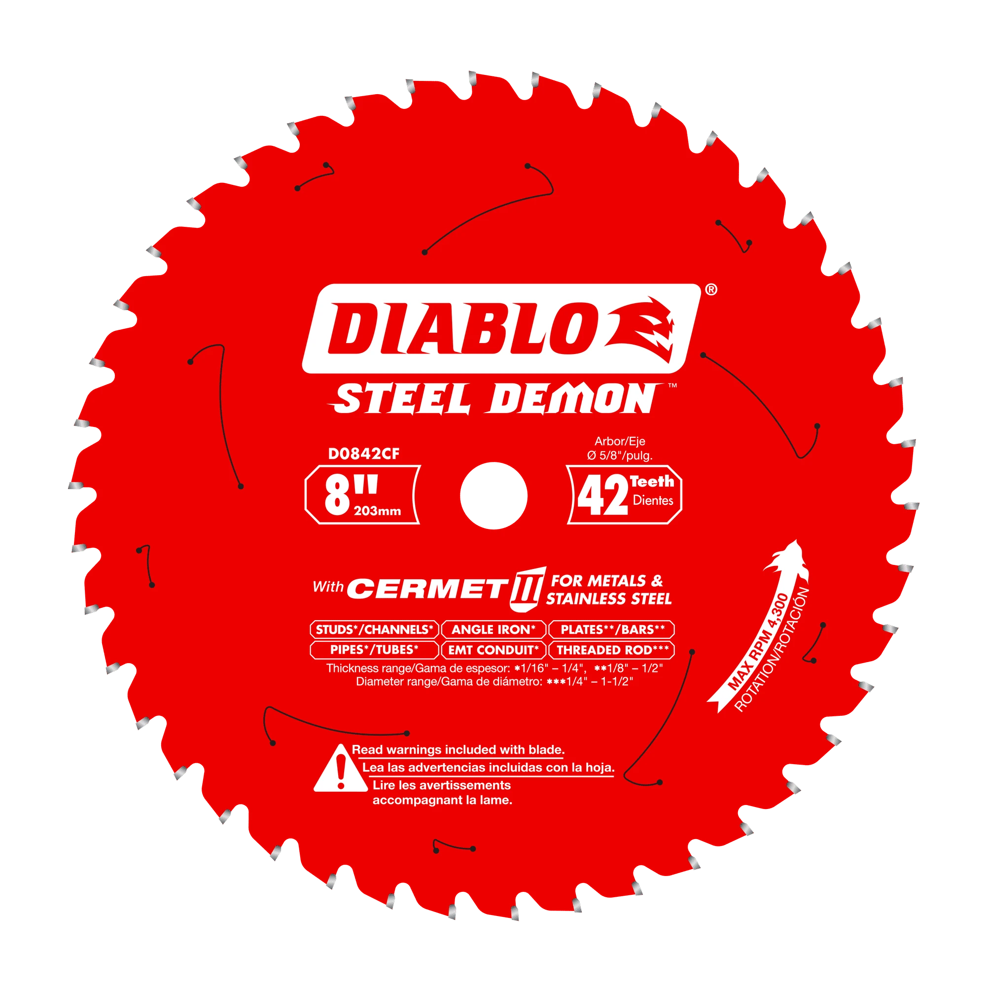Diablo FRE-D0842CF 8in X 42T Steel Saw Blade