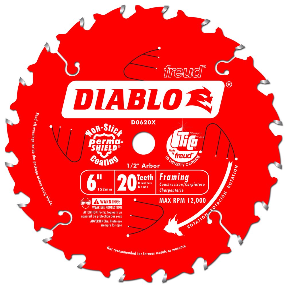 Diablo FRE-D0620X 6in X 20T ATB Trim Saw Blade