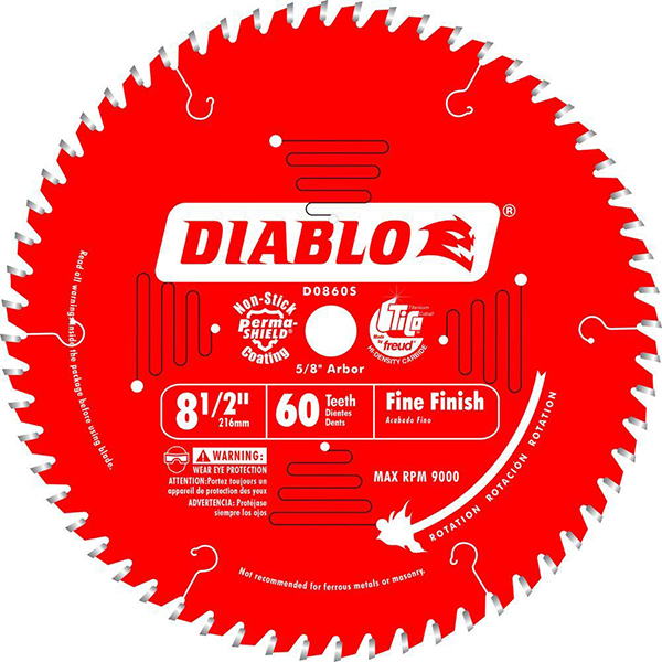 Diablo FRE-D0860S 8-1/2in X 60T Finishing Saw Blade