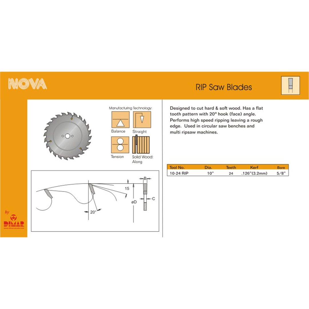 Dimar DIM-10-24 RIP 10in 24-Teeth C/T Rip Saw