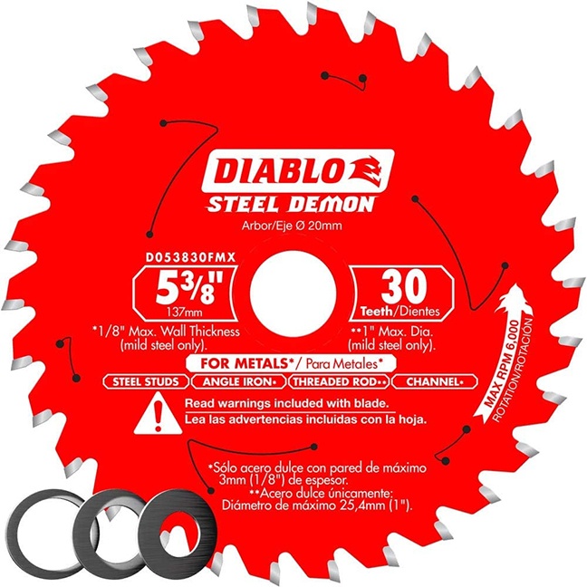 Diablo FRE-D053830FMX Steel Demon 5-3/8in X 30T Metal Cutting Saw Blade