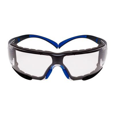 3M-SF401SGAF-BLU-F 3M SecureFit Safety Glasses Blue/Gray, Clear Scotchgard Anti-fog Lens, Foam Gasket
