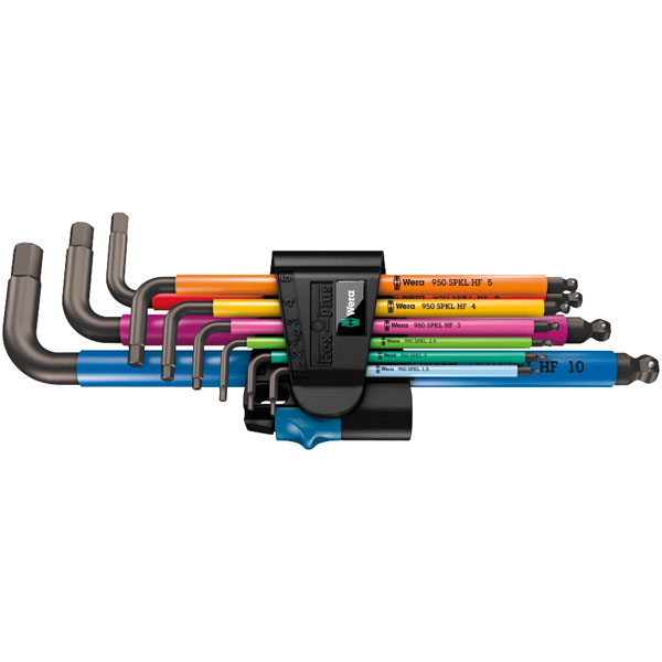 Wera Tools WERA-05022210001 950/9 Hex-Plus Multicolour HF 1 L-Key Set Metric Black Laser with Holding Function