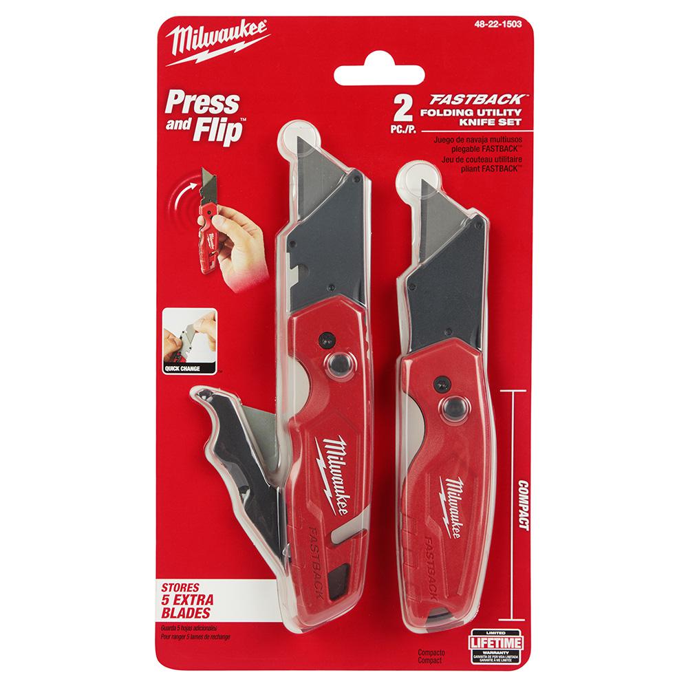 Milwaukee MIL-48-22-1503 FASTBACK Folding Utility Knife Set (2-Piece)