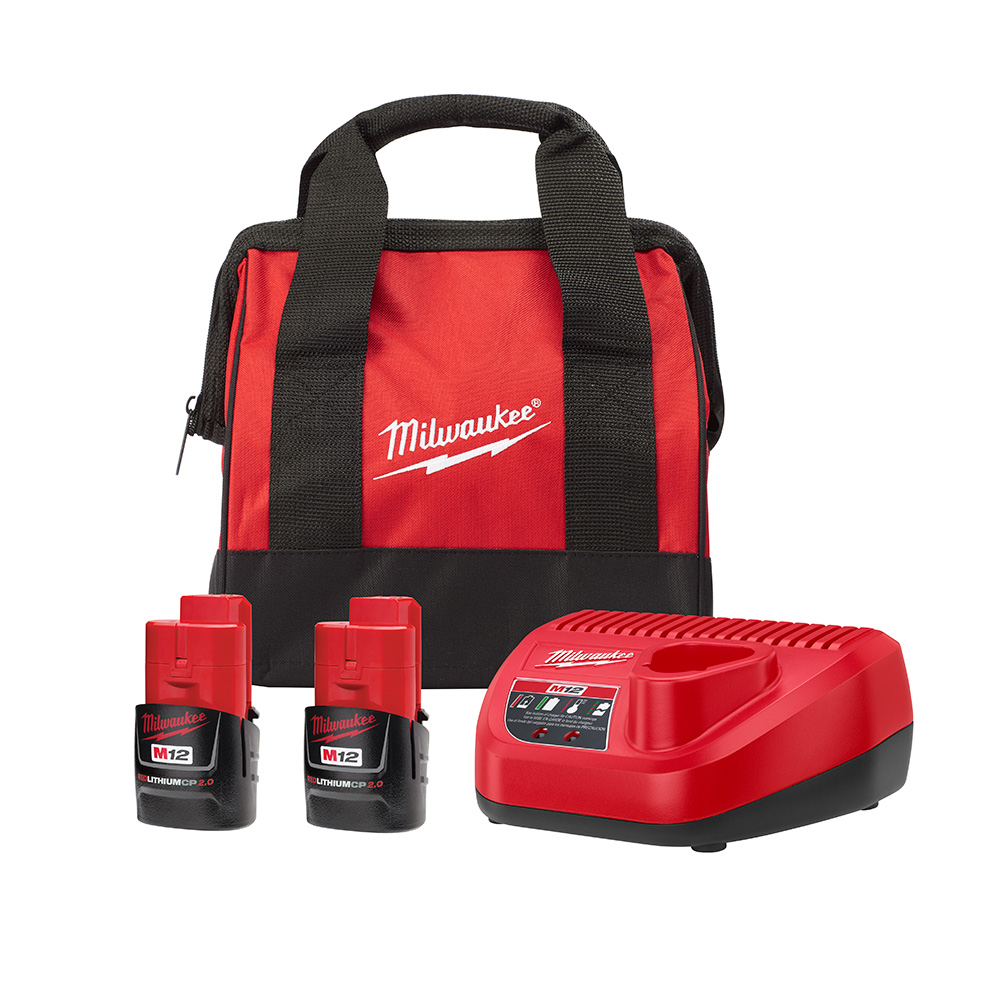 Milwaukee MIL-48-59-2420SPC M12 2x CP2.0Ah Starter Kit With Bag