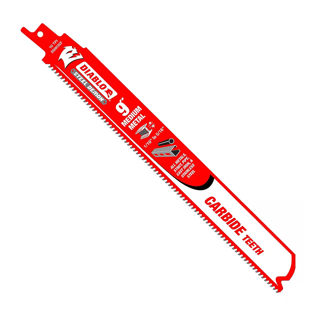 Diablo FRE-DS0910CFC Steel Demon 9in Carbide Reciprocating Blade 10TPI For Medium Metal