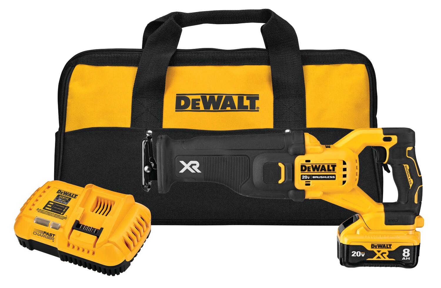 DEWALT DEW-DCS368W1 20V MAX XR Brushless Reciprocating Saw w/ Power Detect  Tool Technology 8.0Ah Kit Atlas-Machinery