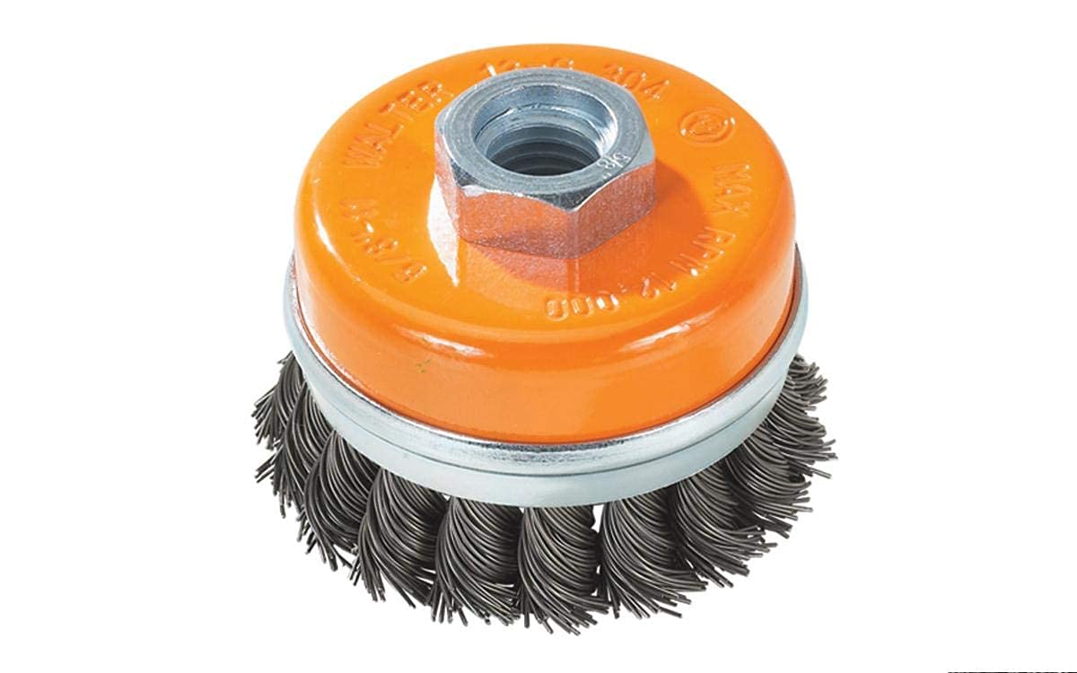 Walter Surface Technologies WAL-13G504 5in x 5/8-11in Knot-Twisted Wire Cup Brush With Ring