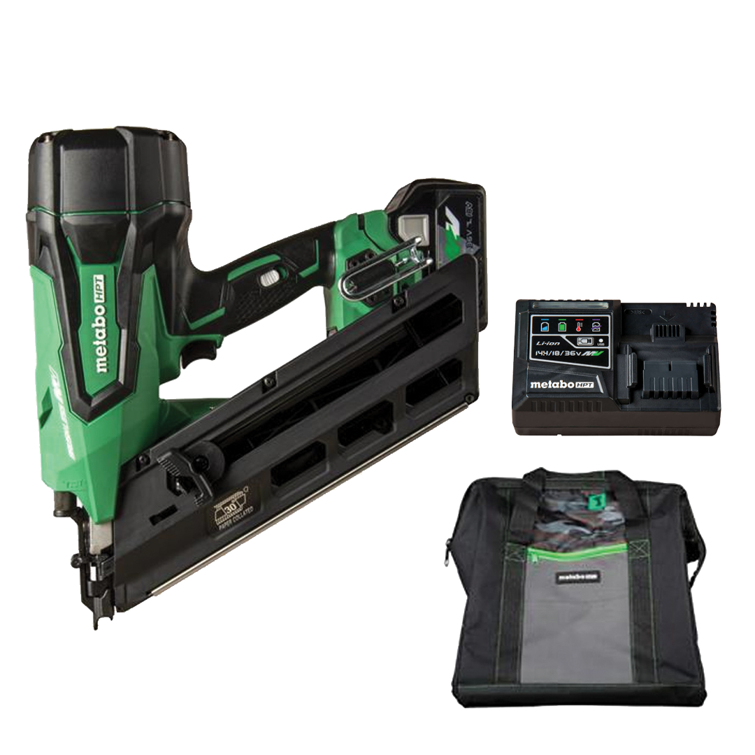 Metabo HPT HPT-NR3690DCM 36V 30 Deg Cordless Paper Strip Framing Nailer 2.5Ah Kit