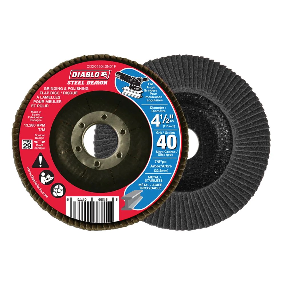 Diablo FRE-CDXXXXXXXN01F Steel Demon 4 1/2in Type 29 Grinder Flap Disc for Metal Grinding/Polishing