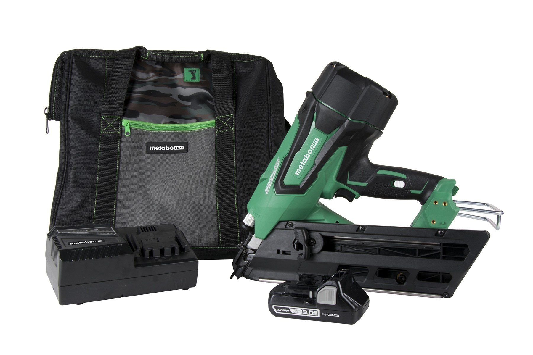 Metabo HPT HPT-NR1890DCSM 18V 30-34 Deg Cordless Framing Nailer 3.0Ah Kit - Green Lightning