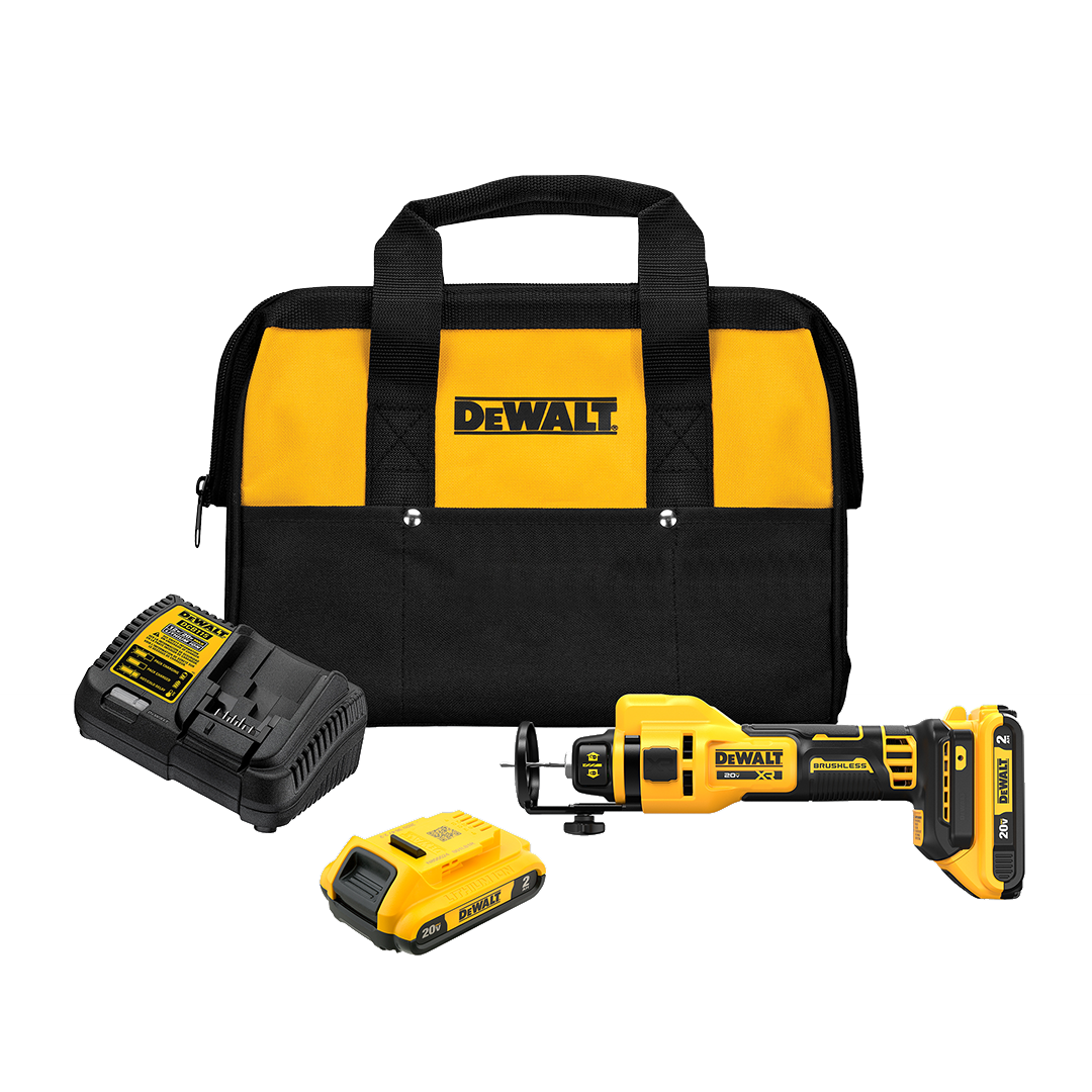 DeWalt DEW-DCE555D2 20V MAX Brushless Drywall Cut-Out Tool 2x 2.0Ah Kit