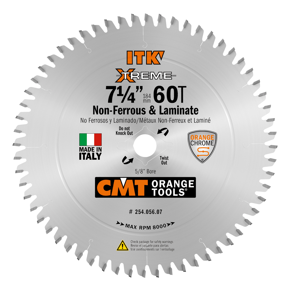 CMT Orange Tools CMT-25405607 7-1/4in x 60T Non-Ferrous / Aluminum Blade