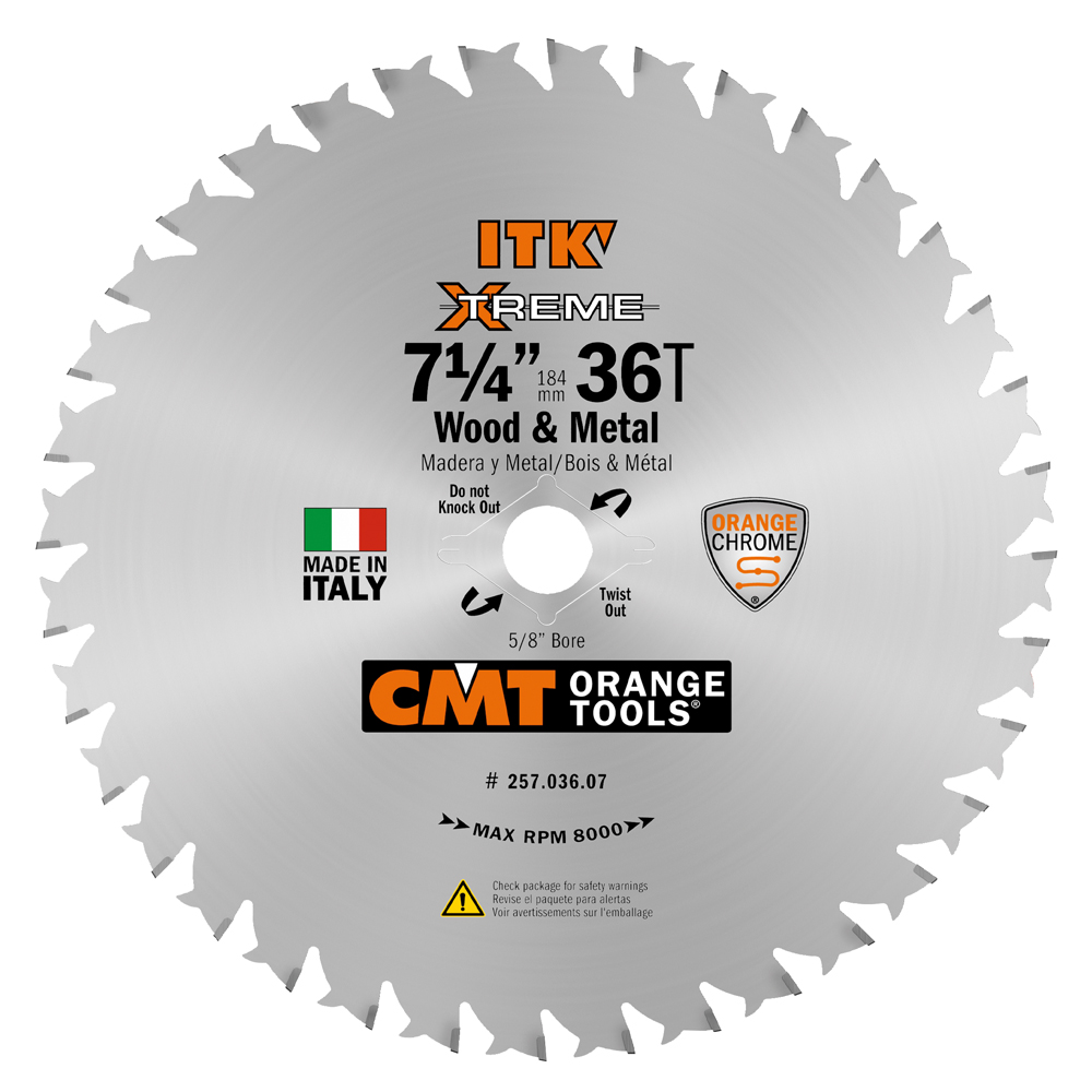 CMT Orange Tools CMT-25703607 7-1/4in x 36T Wood / Metal Blade