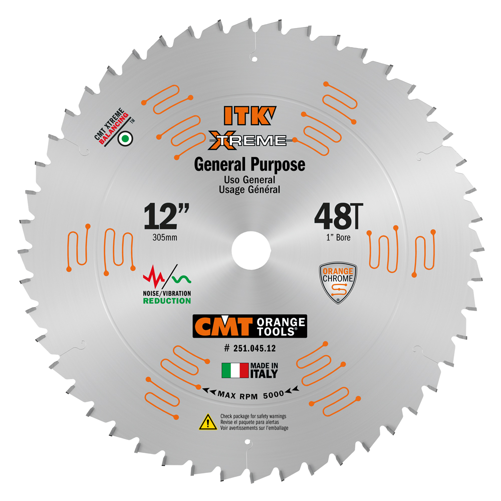 CMT Orange Tools CMT-25104512 12in x 48T General Purpose Wood Blade