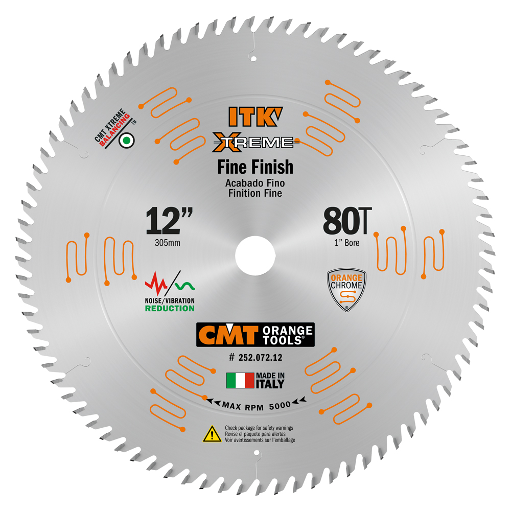 CMT Orange Tools CMT-25207212 12in x 80T Fine Finish Wood Blade