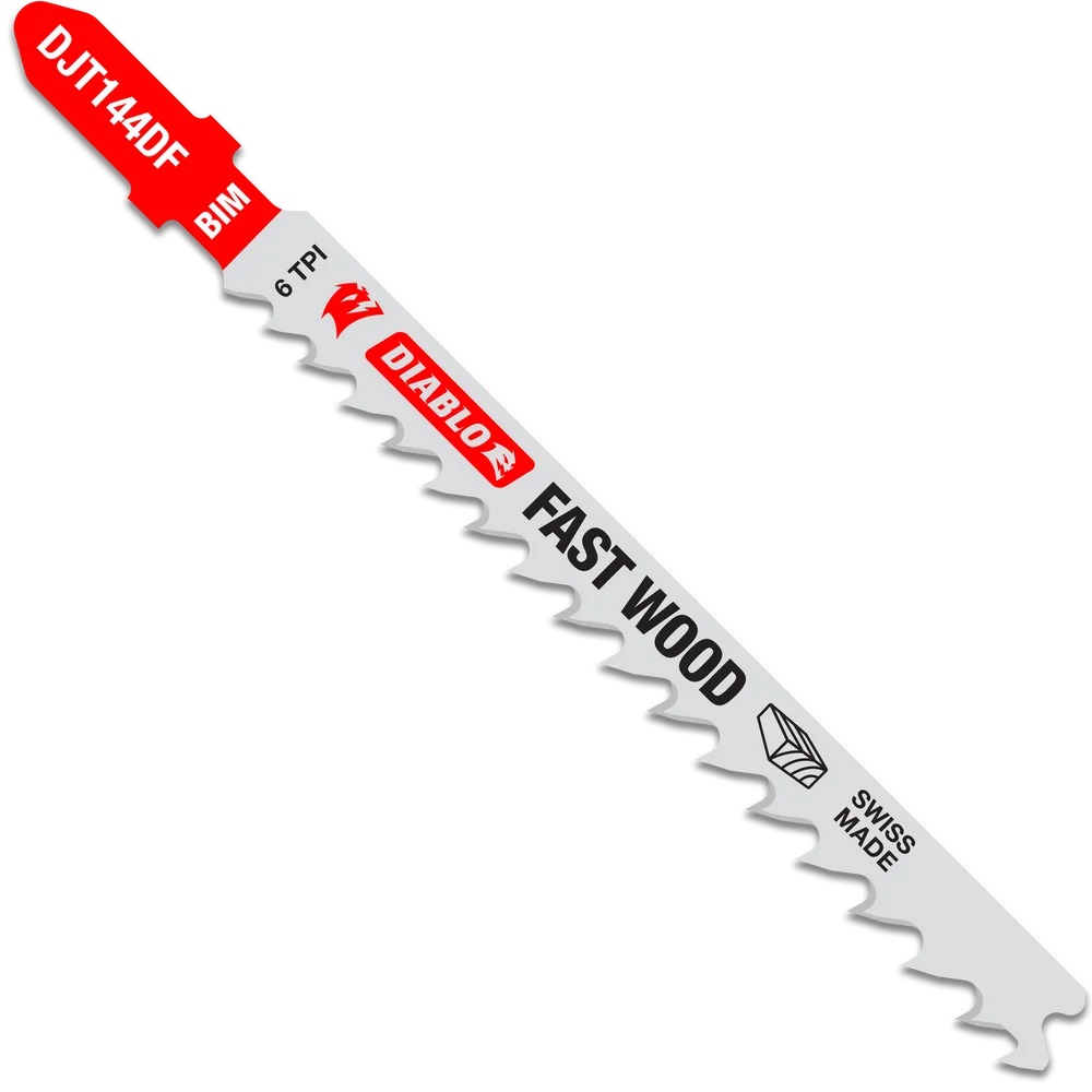 Diablo FRE-DJT144DF5 4in X 6 TPI BIM Hard Wood Jigsaw Blade Fast Cut (5pk)
