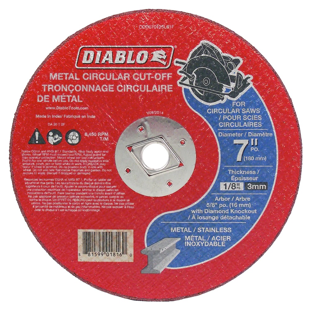 Diablo FRE-CDD070125L01F 7in Metal Circular Saw Blade With Diamond Knockout