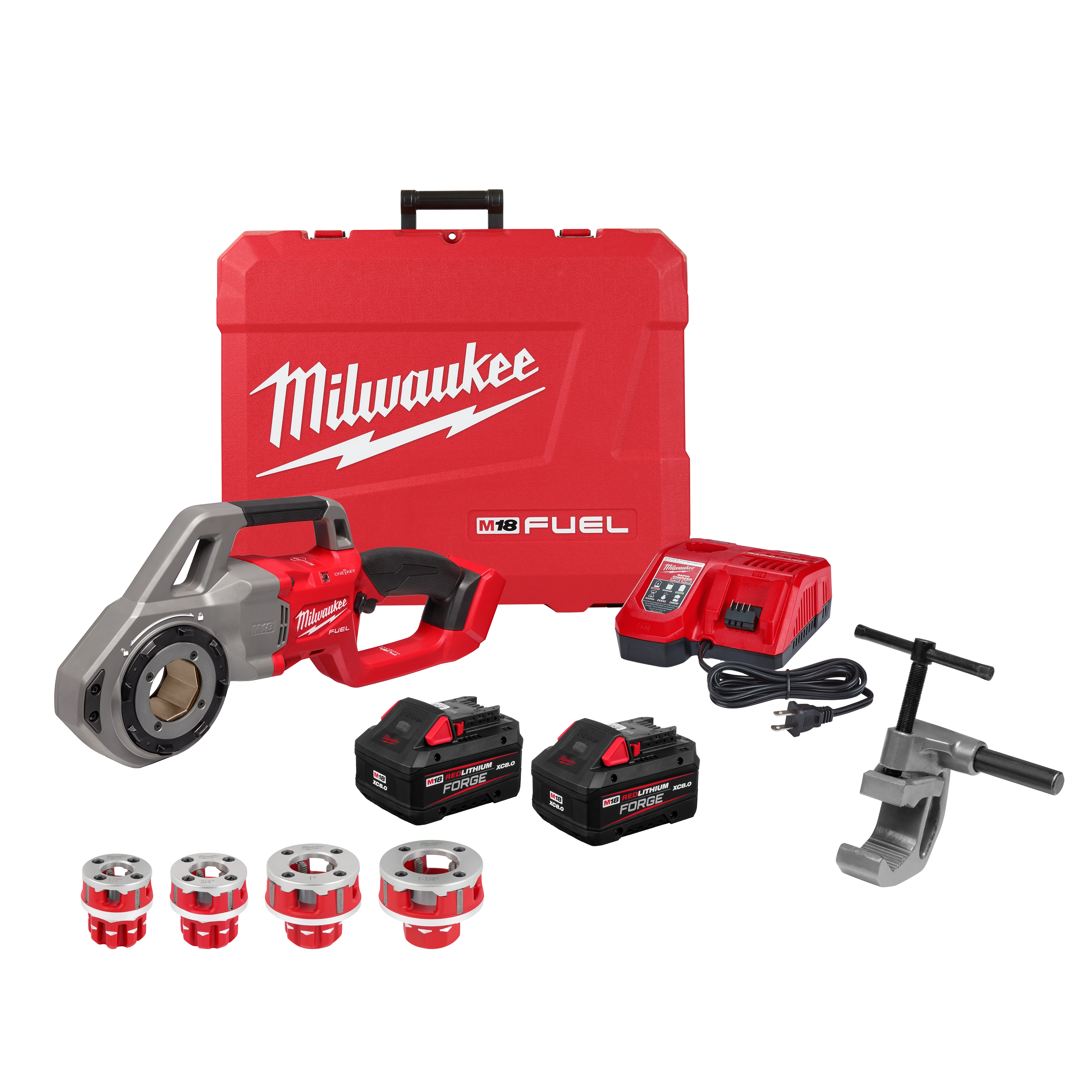 Milwaukee MIL-2870-22 M18 FUEL 18V Brushless Compact Pipe Threader FORGE 2x 8.0Ah Kit with ONE-KEY