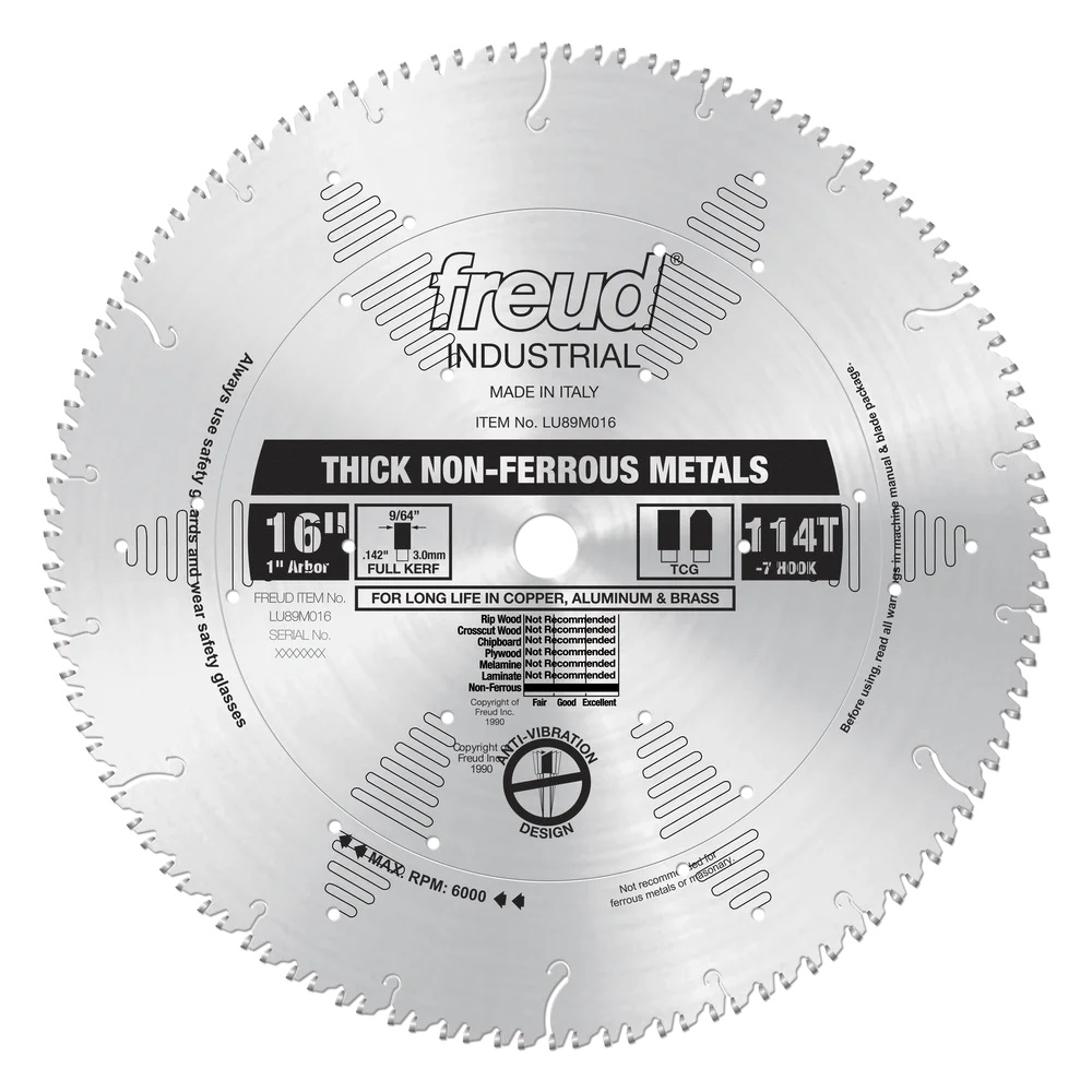 Freud FRE-LU89M016 16in X 114T Thick Non-Ferrous Metal Blade