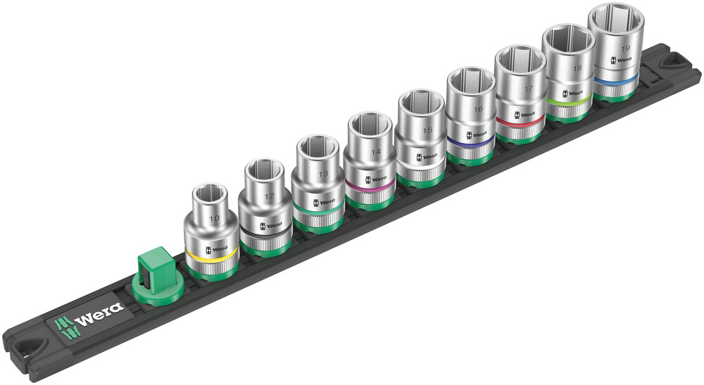 Wera WERA-05005460001 1/2in Drive Magnetic Socket Rail Metric 9pc Set