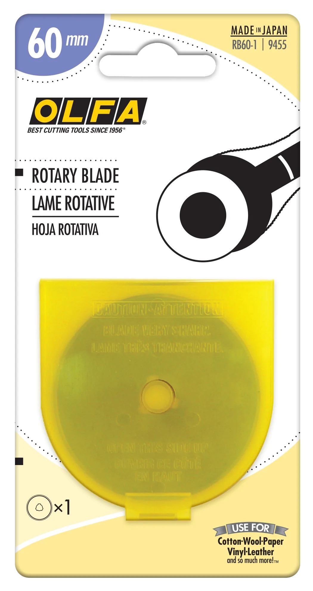 Olfa Blades OLFA-RB60-1 60mm Tungsten Steel Rotary Blade