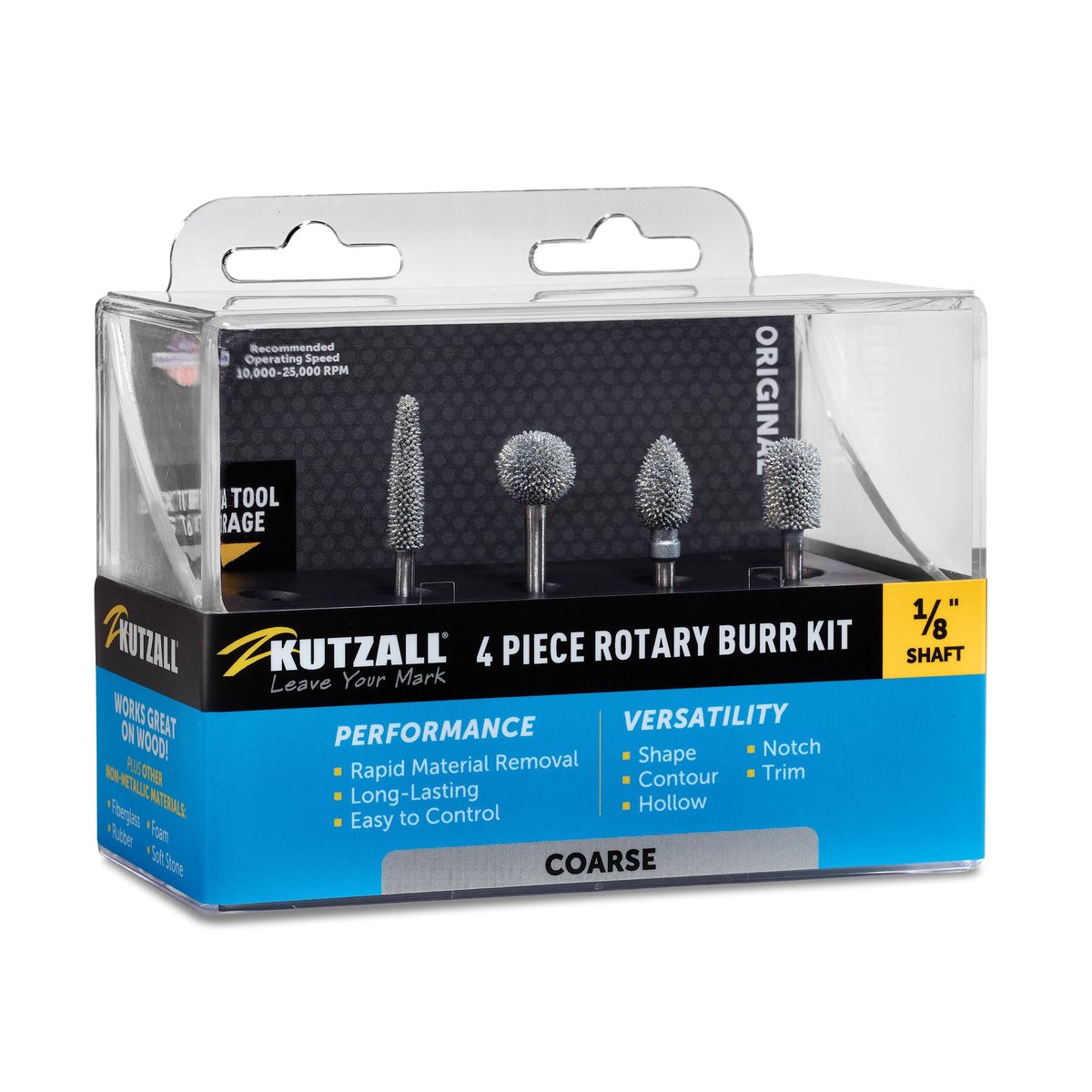 Kutzall KUT-18CKIT01 Original Coarse Rotary Burr Set - 1/8in