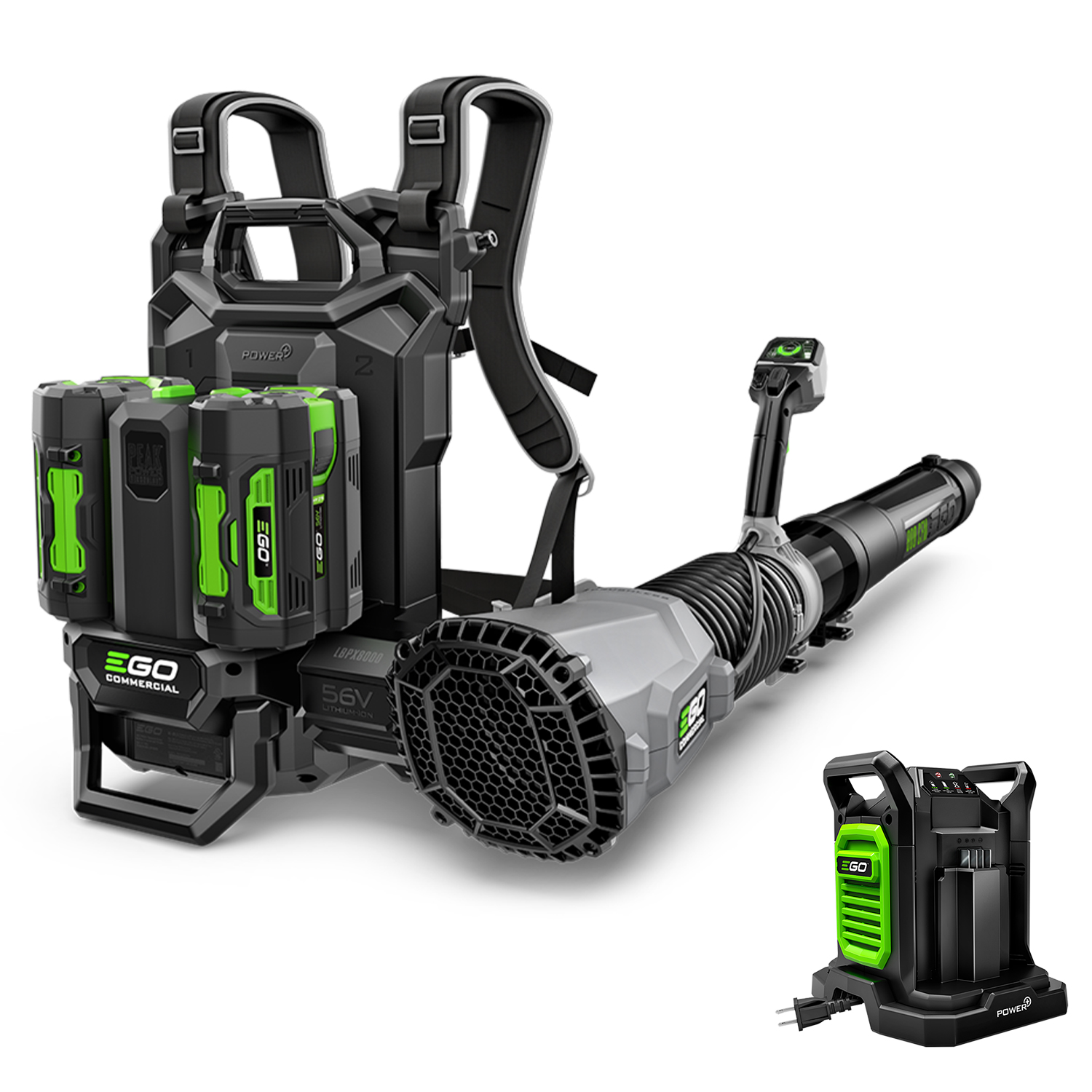 EGO Power EGO-LBPX8004-2 56V 800 CFM Commercial Backpack Blower With Peak Power 2x 6.0Ah Kit