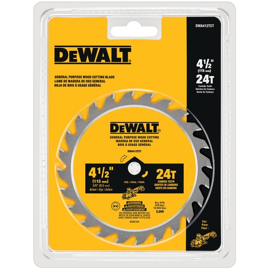 DEWALT DEW-DWA412TCT 4 1/2 x 24T TCT Circular Saw Blade