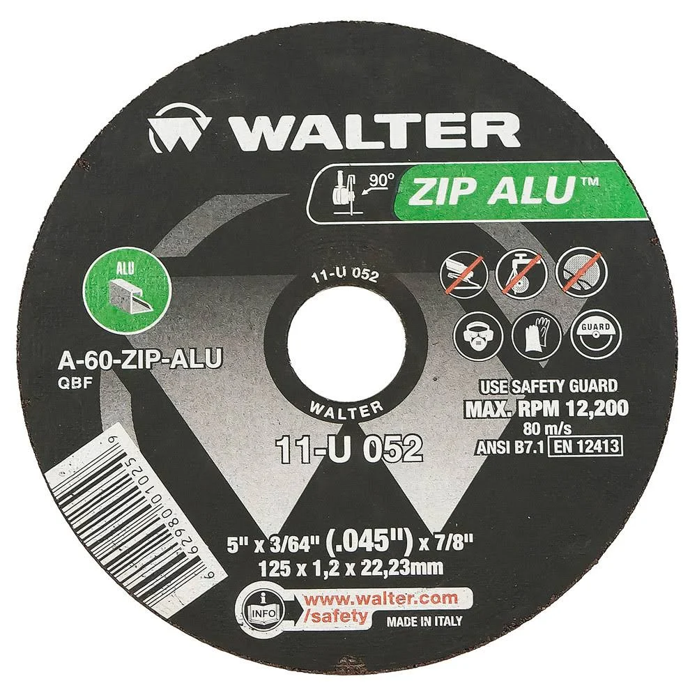 Walter WAL-11U-5INXX ZIP ALU 5in x 3/64in x 7/8in Type 1 Cut-Off Wheel