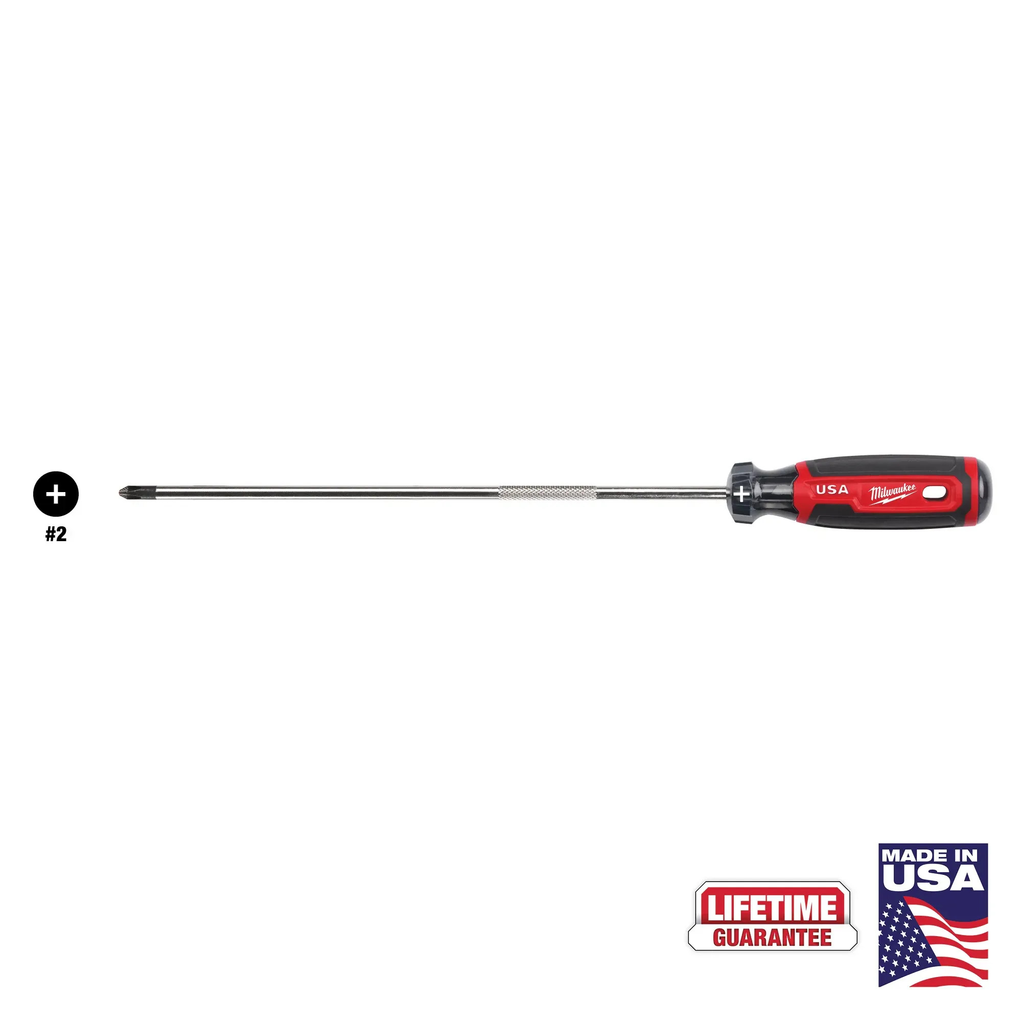 Milwaukee MIL-MT204 10in Cushion Grip Screwdrivers - PHILLIPS 2 - USA