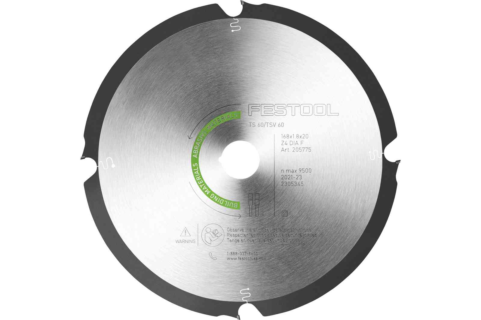 Festool FES-205775 Diamond Saw Blade Abrasive Materials Dia 168x1,8x20 F4