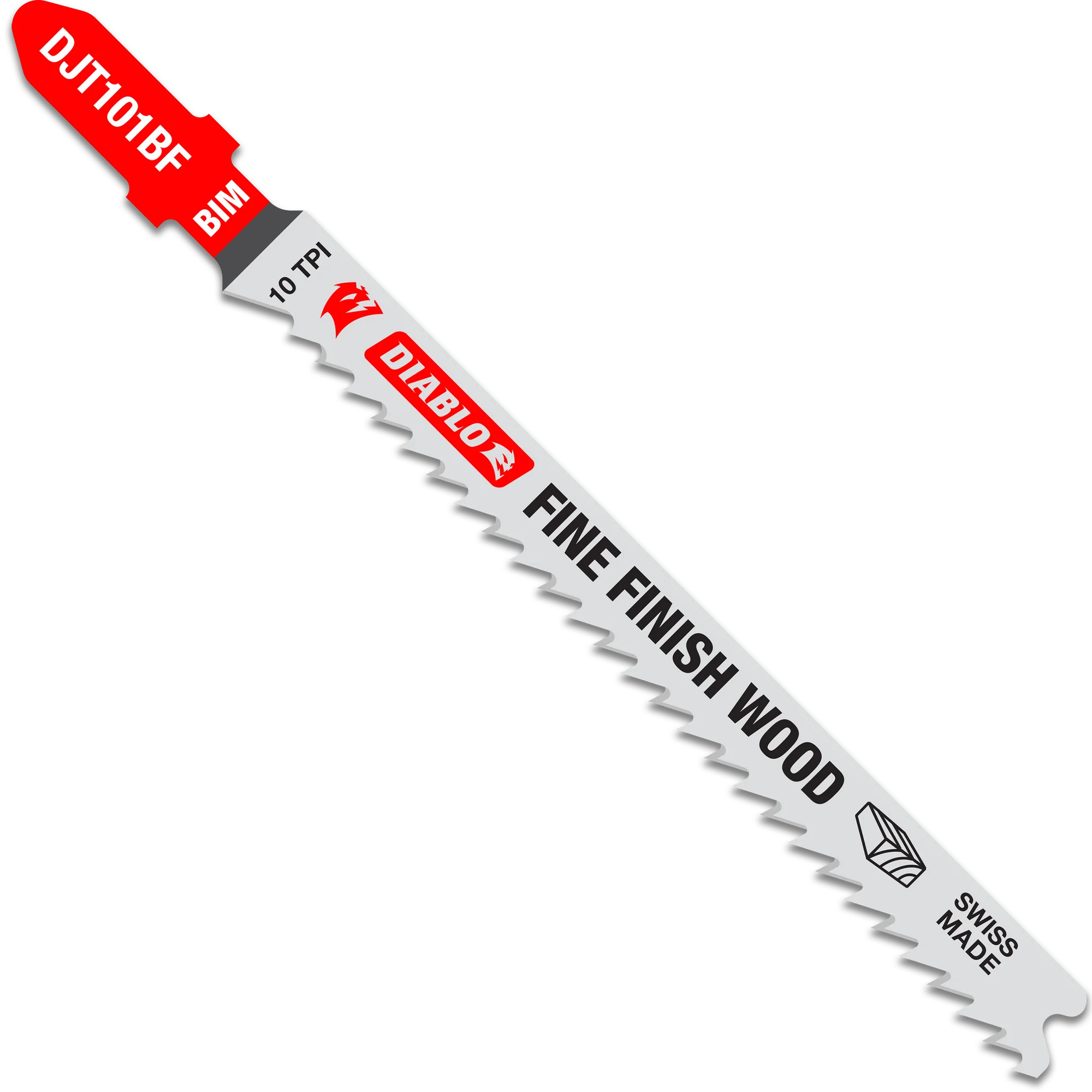 Diablo FRE-DJT101BF5 4in X 10TPI Bi-Metal T-Shank Jig Saw Blades for Fine Finish Cuts in Wood (5pk)