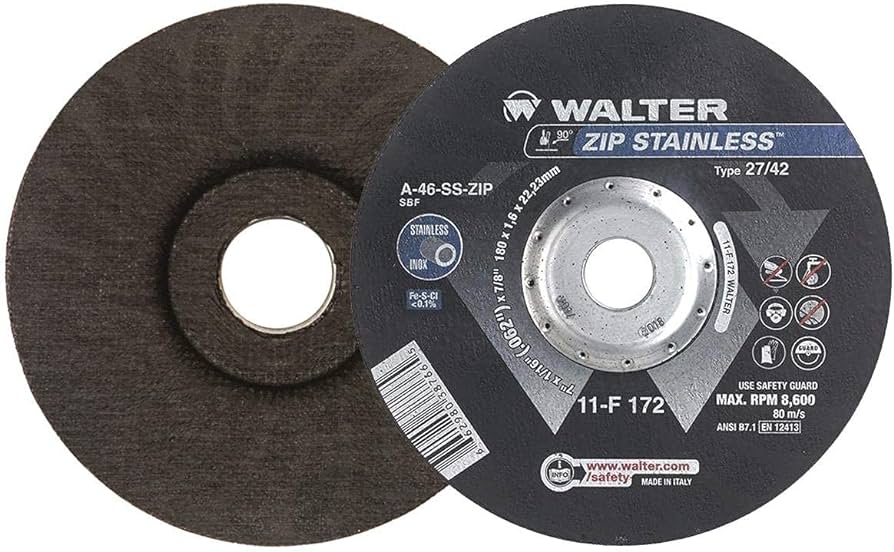Walter Surface Technologies WAL-11F172 7in ZIP Stainless Type 1 (3/64in)