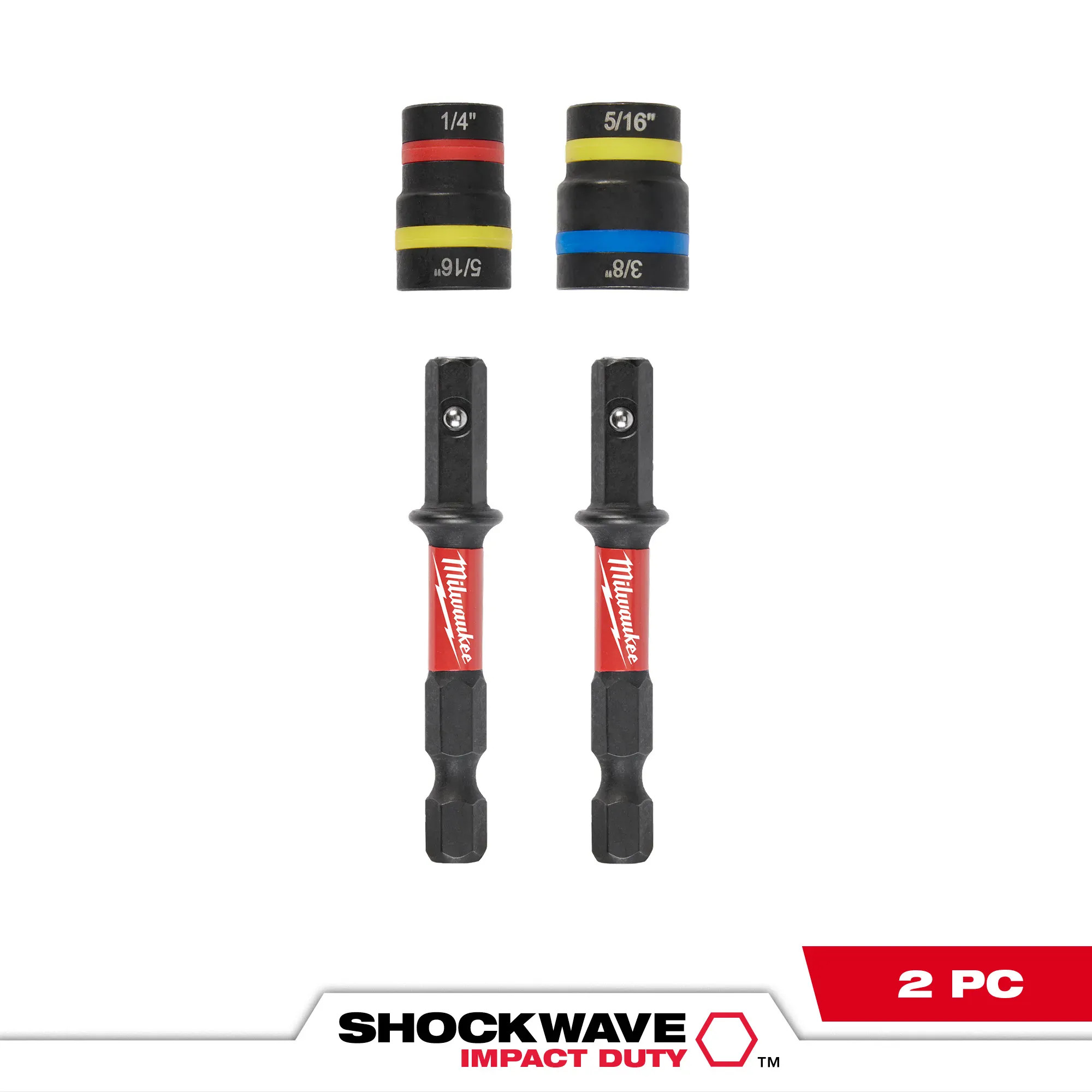 Milwaukee MIL-49-66-4565 SHOCKWAVE Impact Duty QUIK-CLEAR 2-in-1 Magnetic Nut Driver Set 2PC