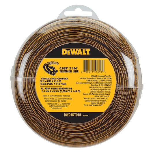 DEWALT DEW-DWO1DT915 144ft Spool 0.095in Trimmer Line