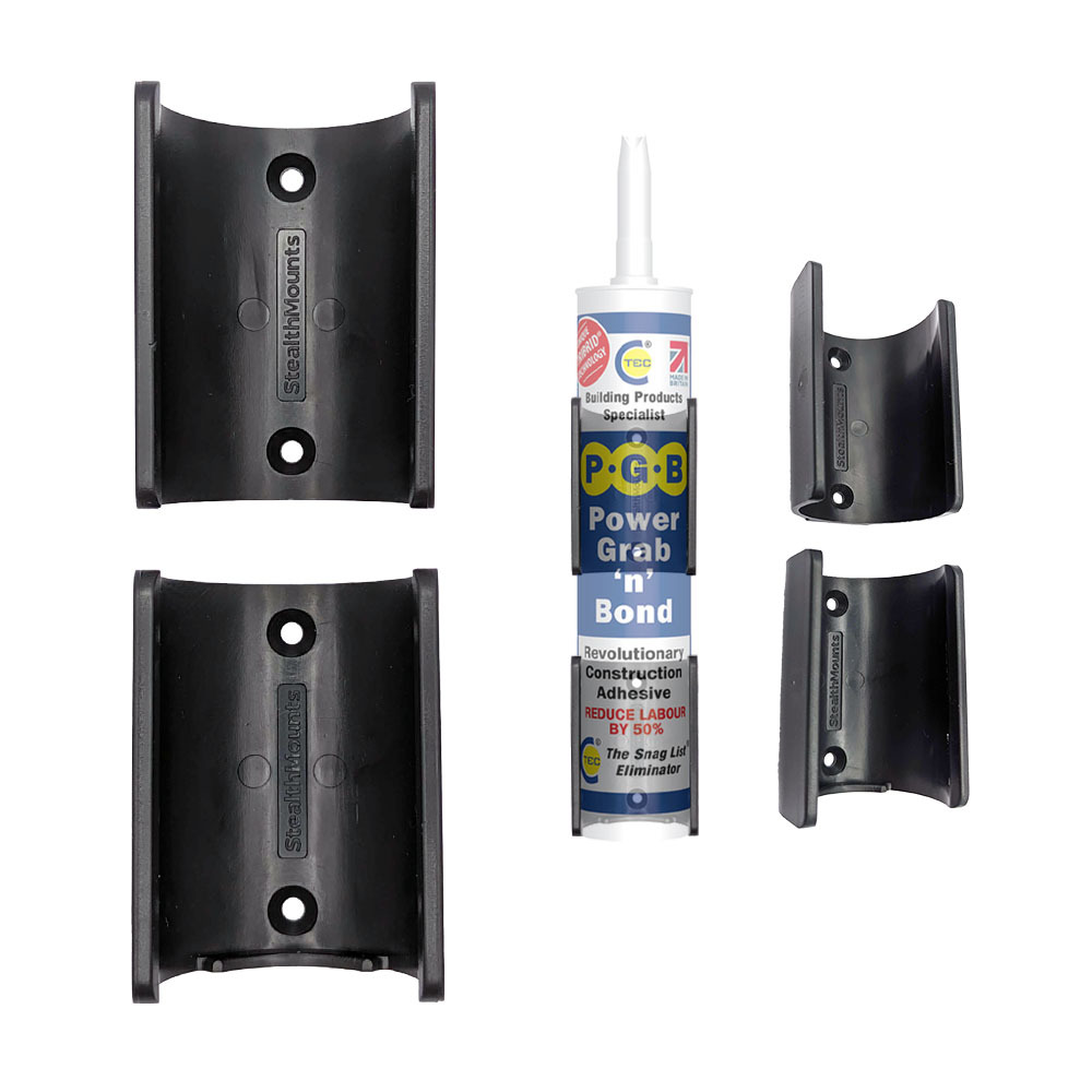 StealthMounts SM-OM-TBE-BLK-4 Tube Holder Black 4pk