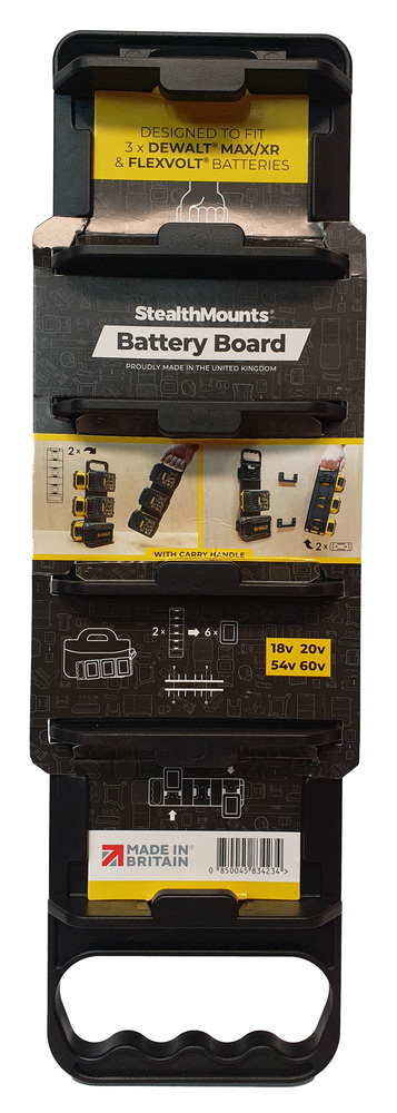 StealthMounts SM-BD-DW20-H-1 Battery Board with Handle For DeWalt
