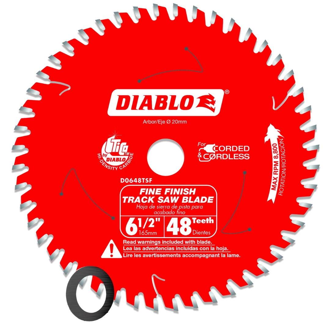 Diablo FRE-D0648TSF 6-1/2In 48-Teeth Track Saw Blade for Fine Finish and Plywood